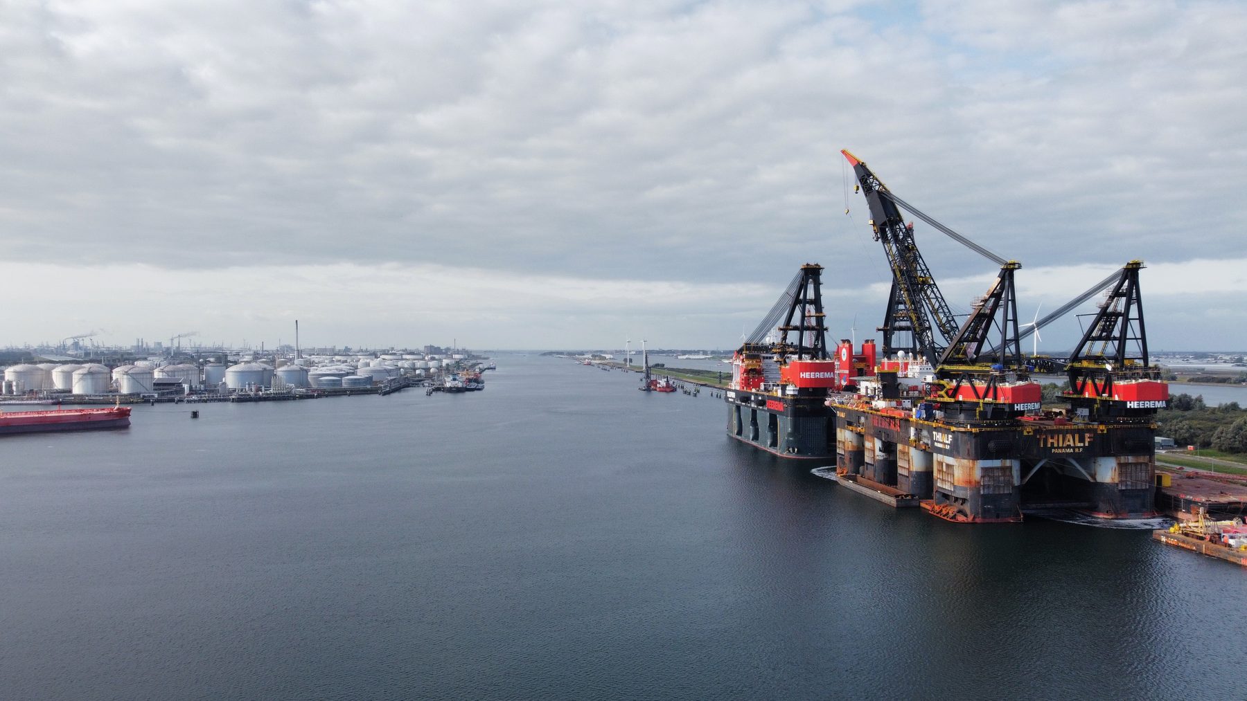 Heerema Thialf crane vessel in the Port of Rotterdam